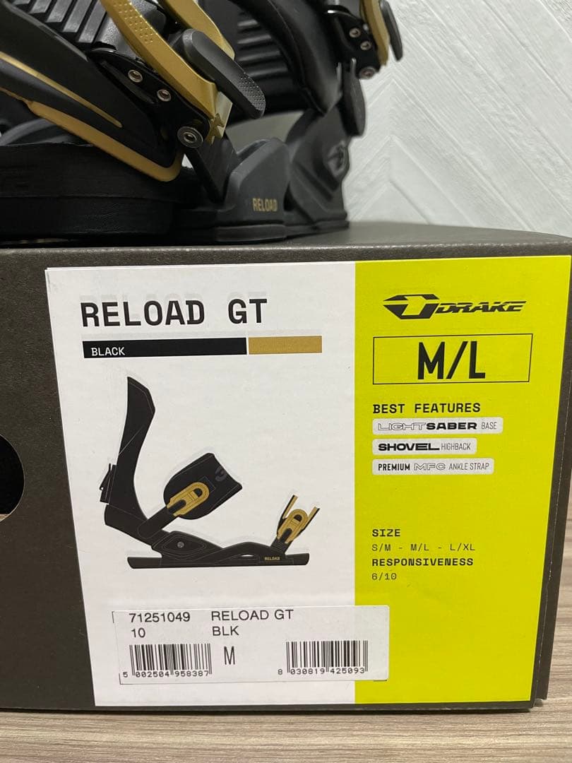 DRAKE RELOAD GT ビンディング M/L ブラック スノーボード