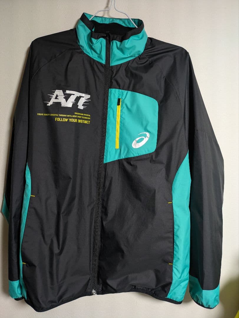 asics ウィンドブレーカー L ブラック/ターコイズ
