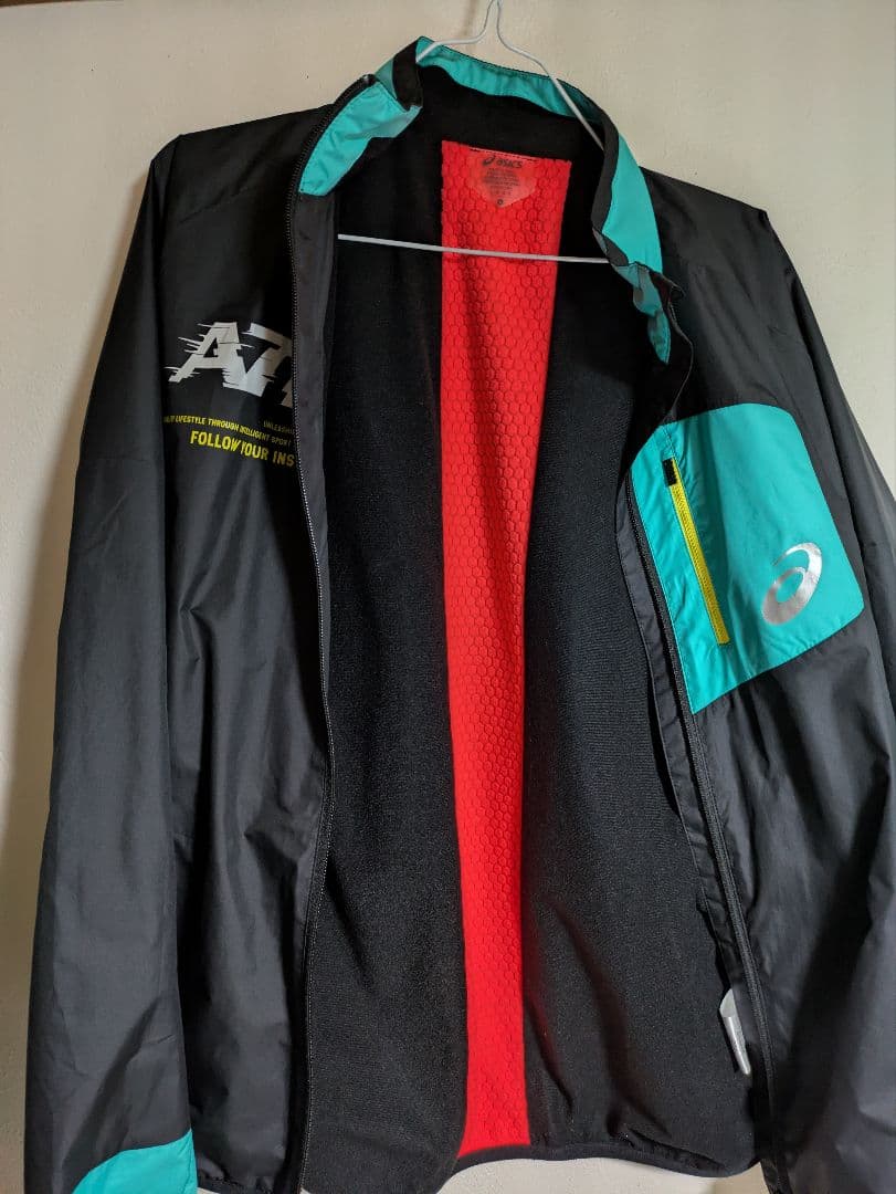 asics ウィンドブレーカー L ブラック/ターコイズ