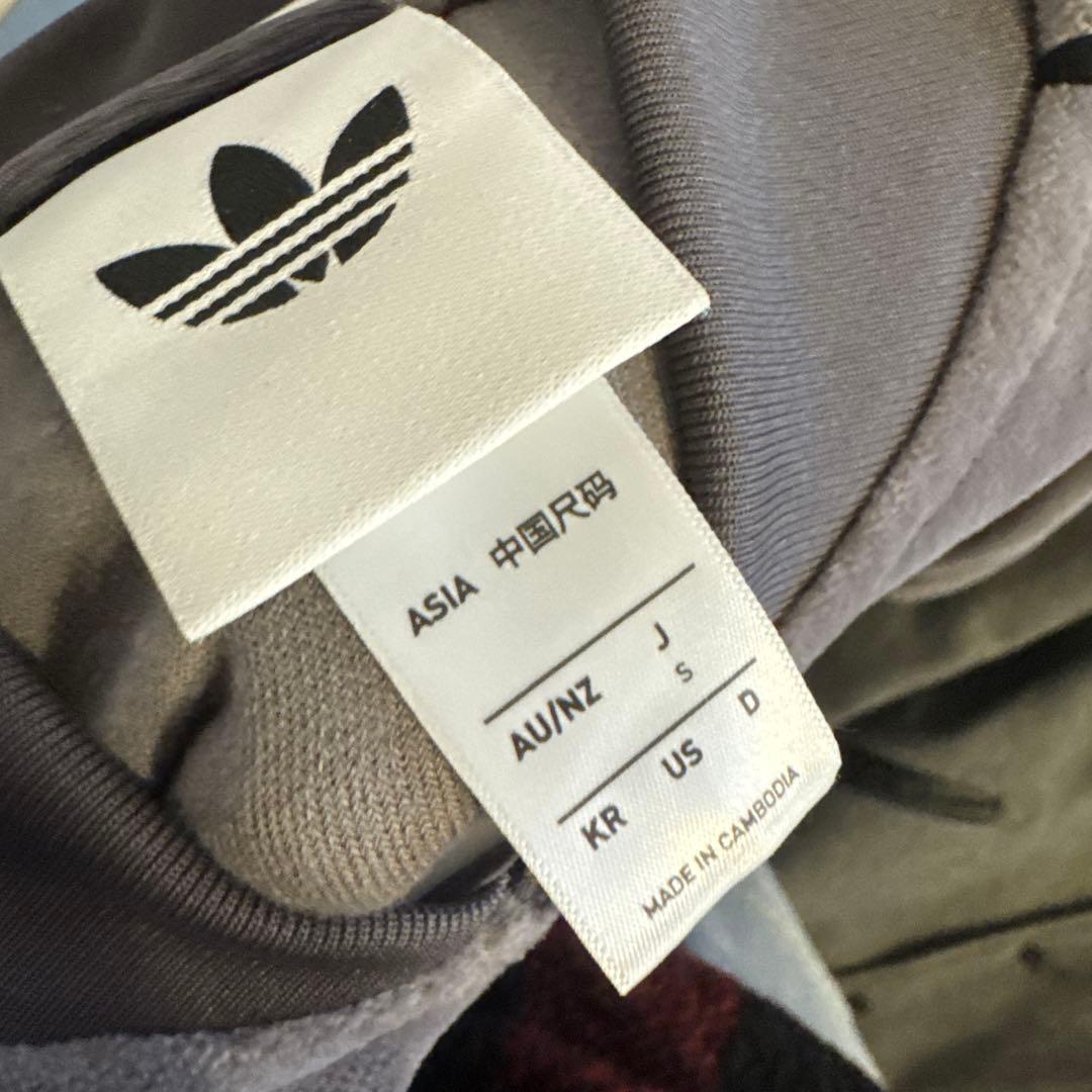 adidas ベロアトラックジャケット グレー