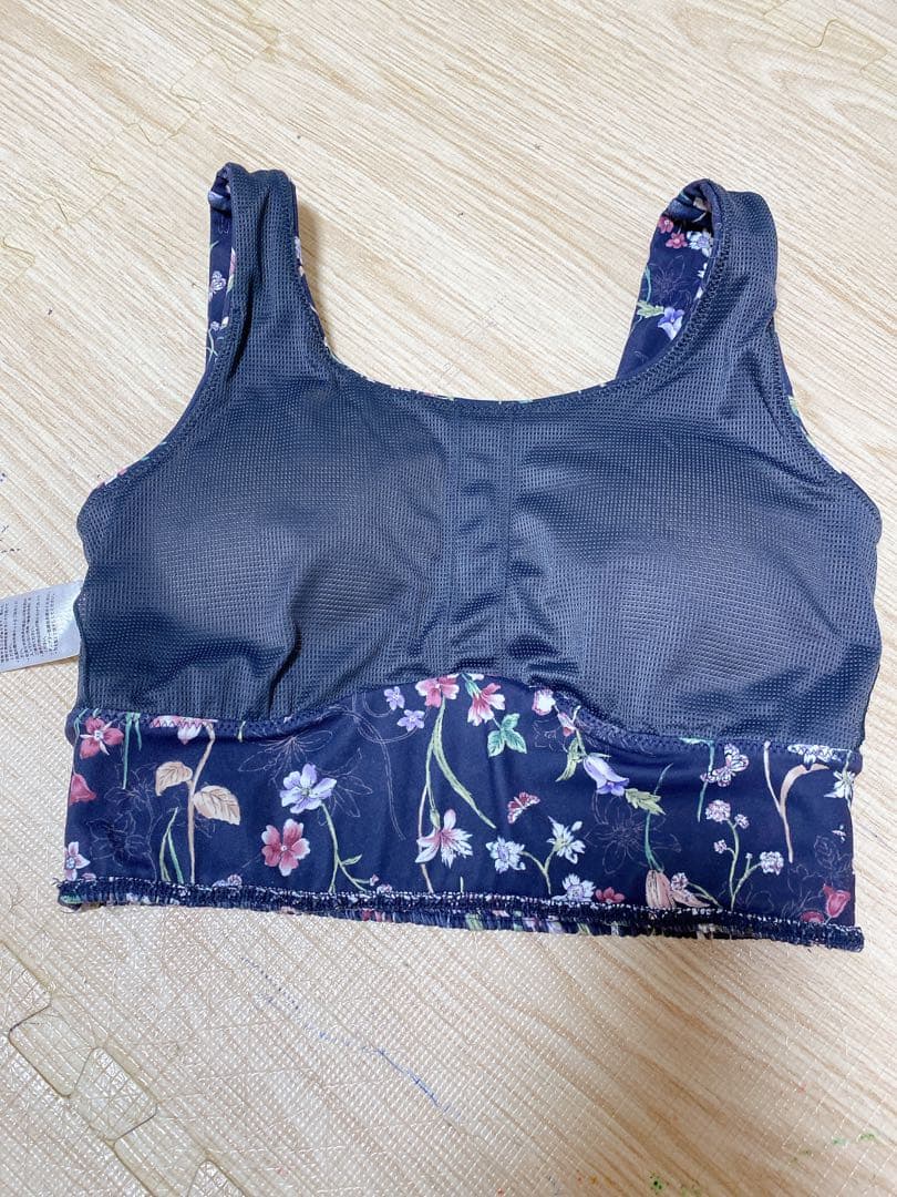 スカーラ 花柄 ネイビー ブラトップ S 美品