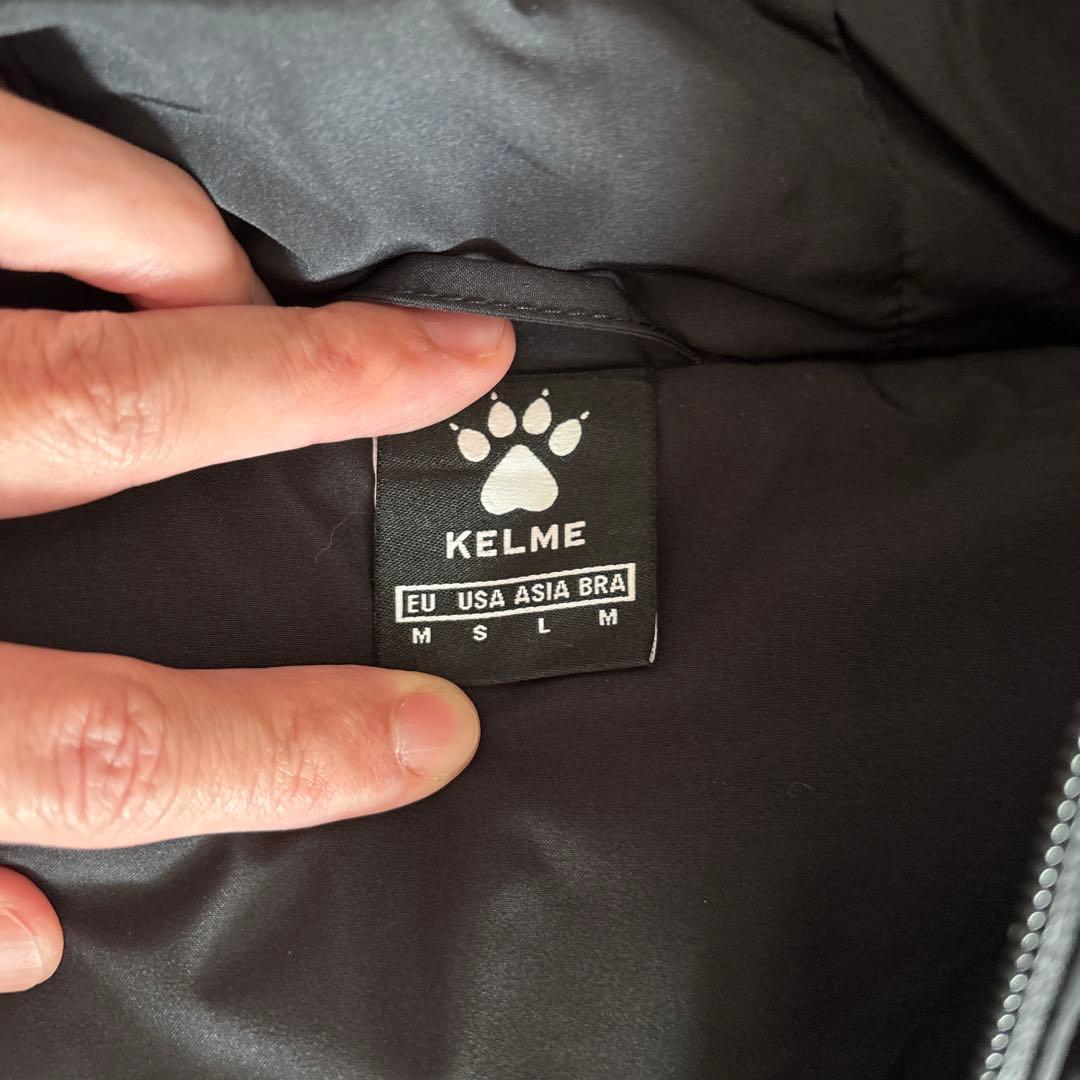 KELME フード付き ブラックダウンコート Ｌサイズ