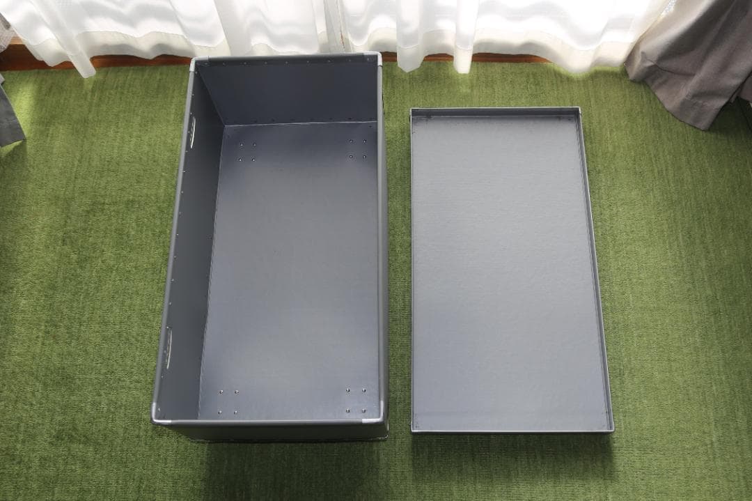 【中古】フタ・キャスター付き　収納ケース　幅84×奥46×高36　②