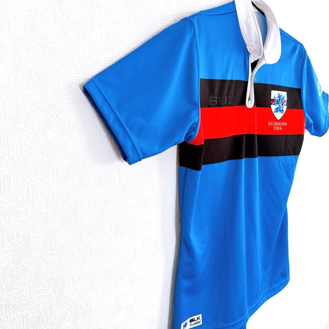 未使用タグ付き BLK 熊谷工業 KUMAGAYA T.H.S. ラガーシャツ