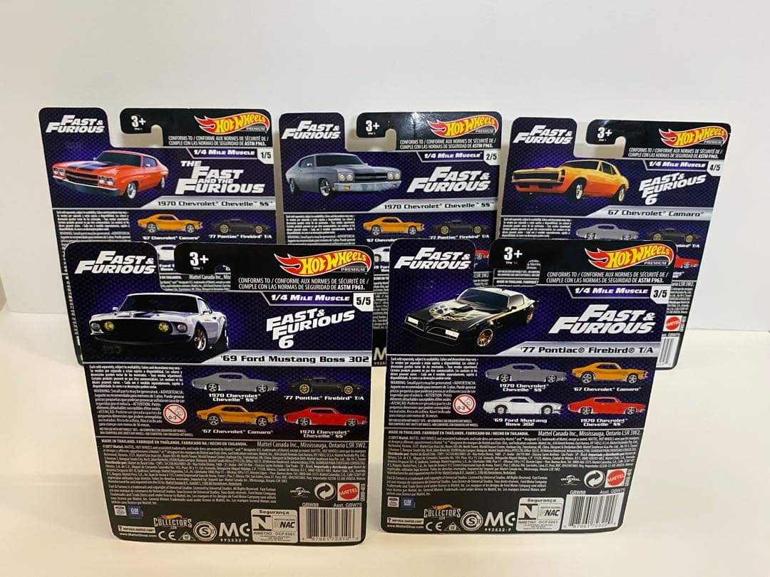 ホットウィール ワイルドスピード　マッスルカー　5台