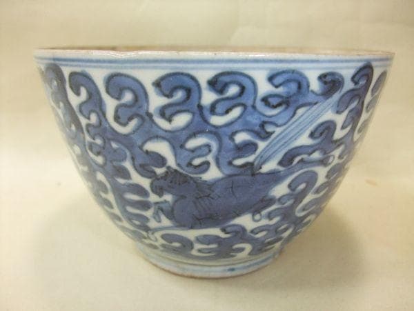 中国古玩 古い 安南呉須 馬紋 唐物 染付 古美術 時代物 骨董品 保存箱