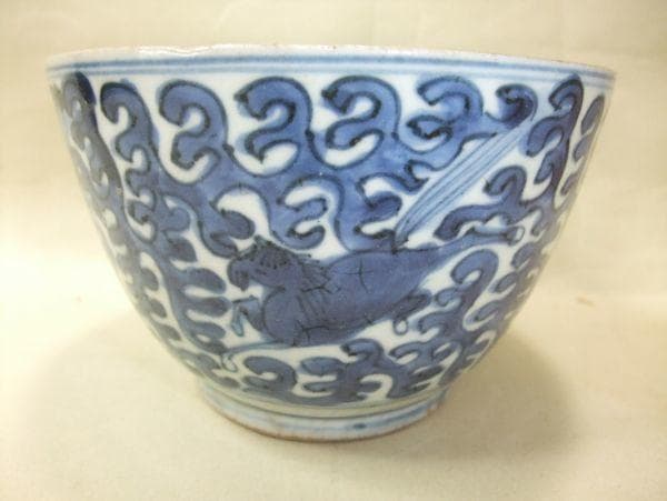 中国古玩 古い 安南呉須 馬紋 唐物 染付 古美術 時代物 骨董品 保存箱