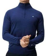 【新品未使用品】J.LINDEBERG ゴルフ用長袖ハーフジップ ニット