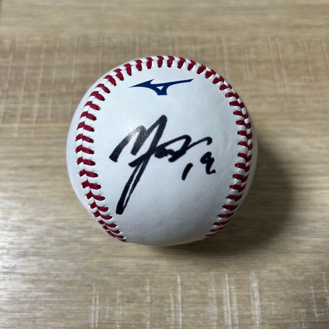 オリックス・バファローズ　山岡泰輔　直筆サインボール　統一球　NPB球