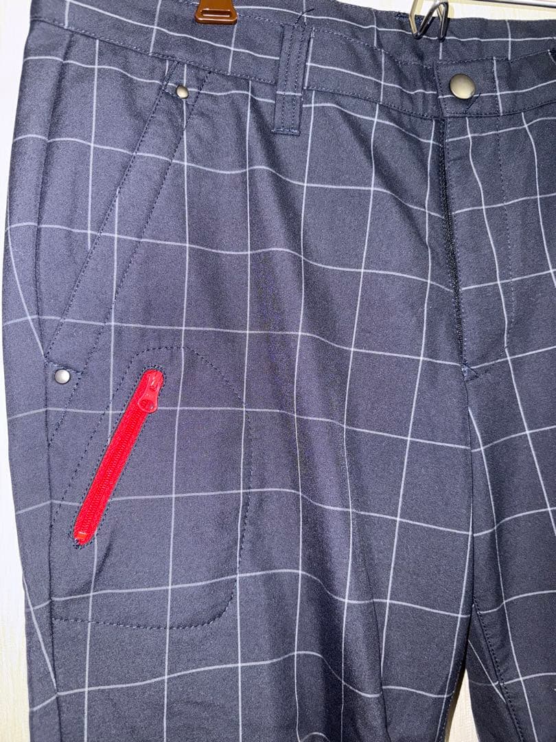 中古 美品 サイズ6 秋冬 パーリーゲイツ チェックパンツ ネイビー