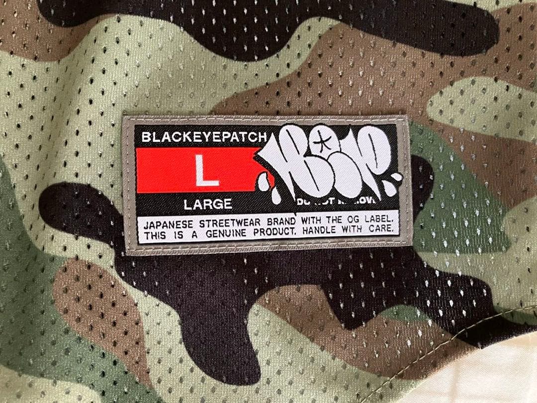 BLACK EYE PATCH 迷彩柄 ボタンシャツ