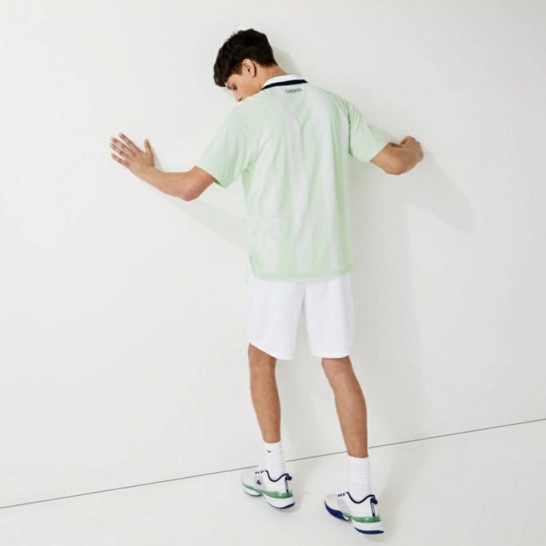 LACOSTE ラコステ　ビッグストライプラグランプルオーバーポロシャツ テニス