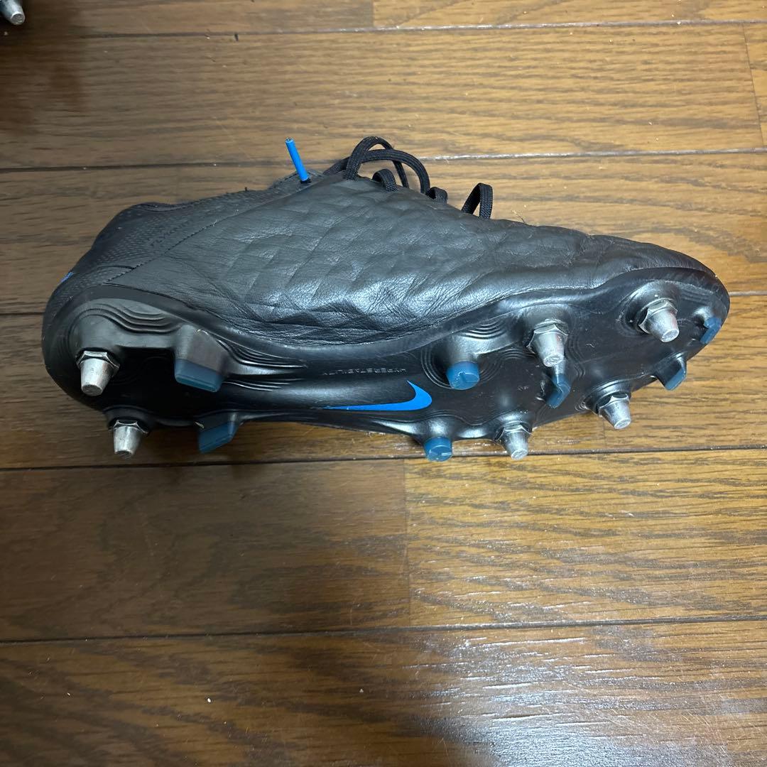 ナイキティエンポSG27.0cm 黒 合成皮革 ダイヤモンドパターン