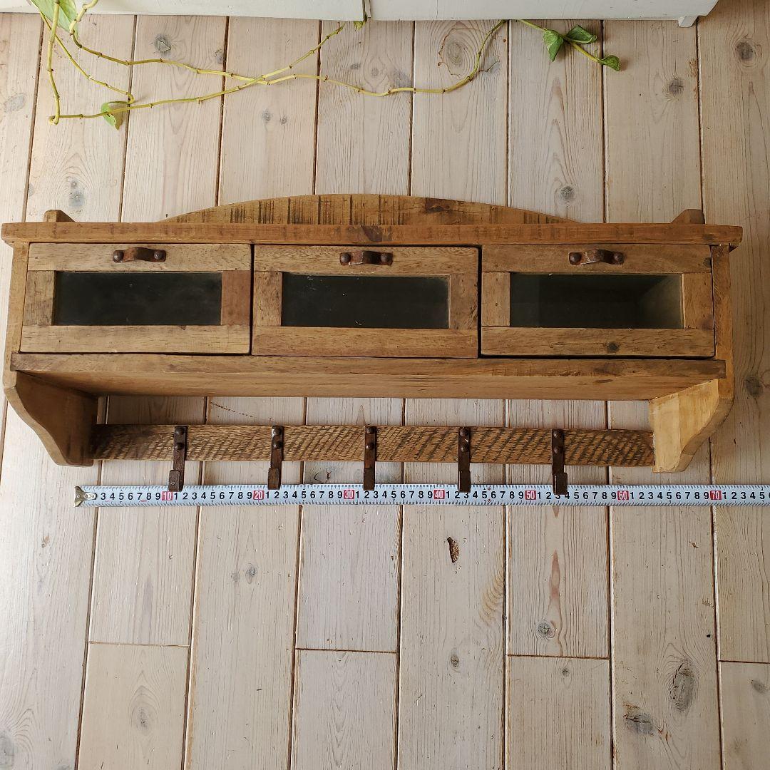 最終値下げ　3引き出し付き壁掛けwood棚