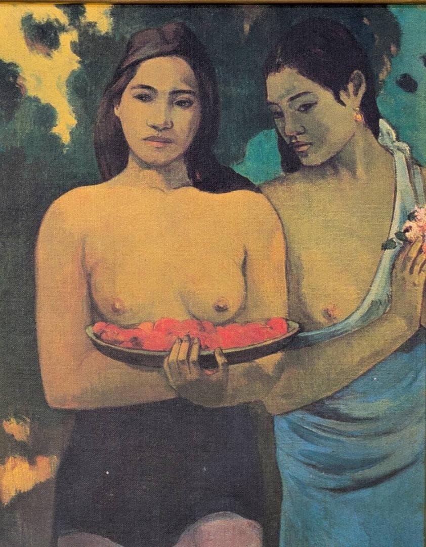 【真作】【複製】複製画　ゴーギャン　ふたりのタヒチの女　美女像　Z69