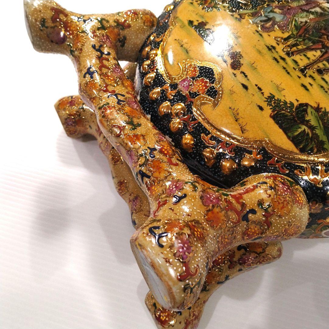 薩摩焼 金襴手 金彩 色絵 色錦 豪華絢爛 飾り 太鼓 古美術 和太鼓 置物