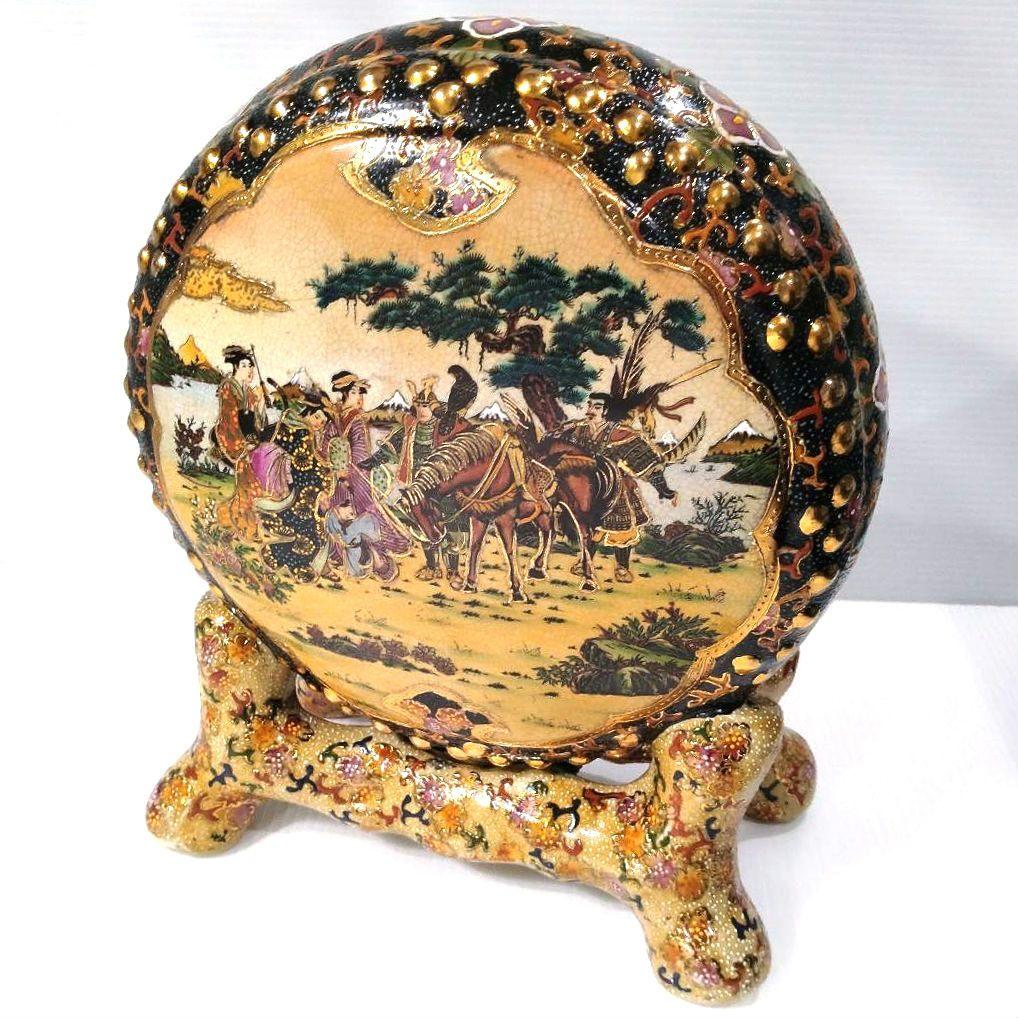 薩摩焼 金襴手 金彩 色絵 色錦 豪華絢爛 飾り 太鼓 古美術 和太鼓 置物