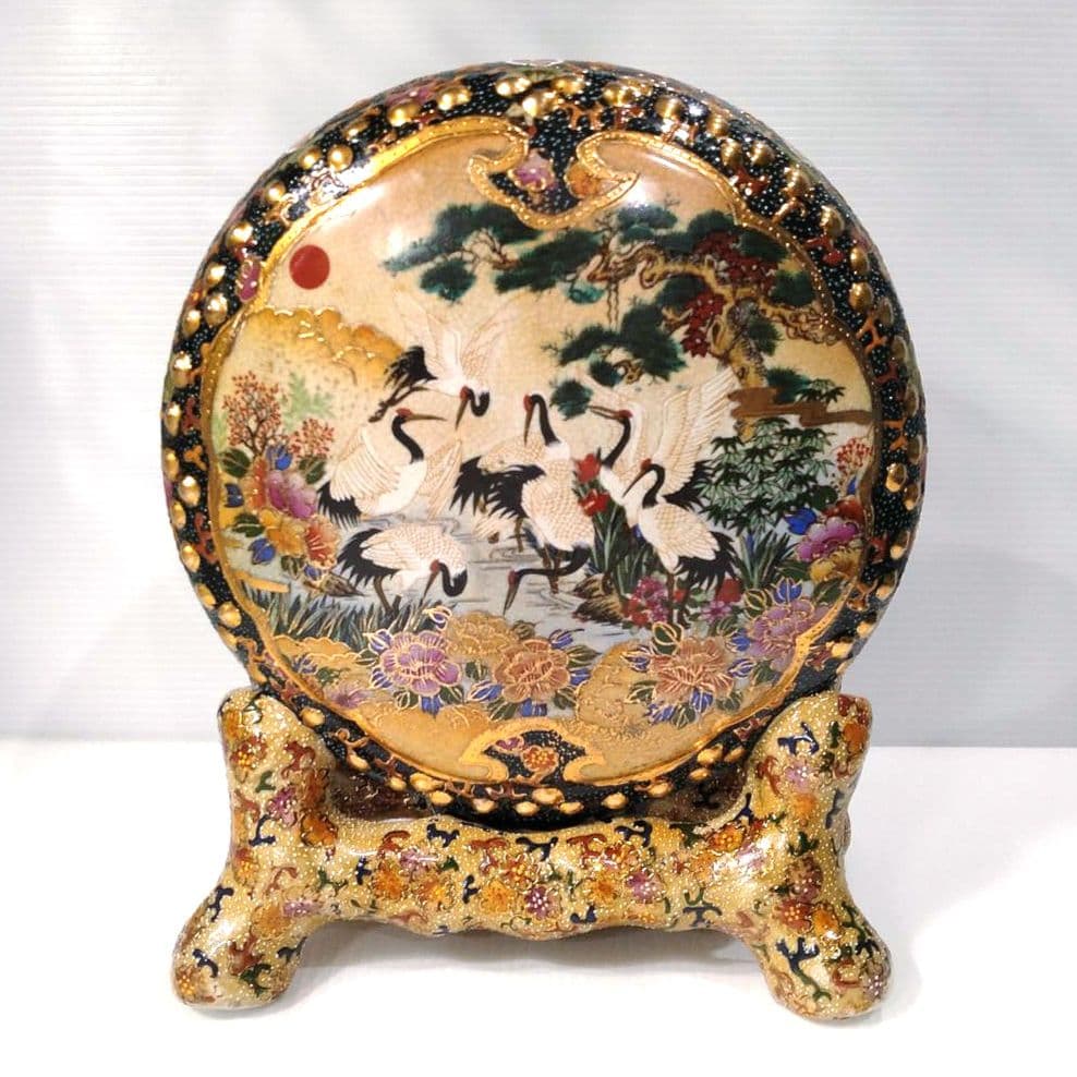薩摩焼 金襴手 金彩 色絵 色錦 豪華絢爛 飾り 太鼓 古美術 和太鼓 置物