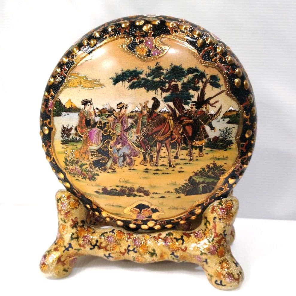 薩摩焼 金襴手 金彩 色絵 色錦 豪華絢爛 飾り 太鼓 古美術 和太鼓 置物