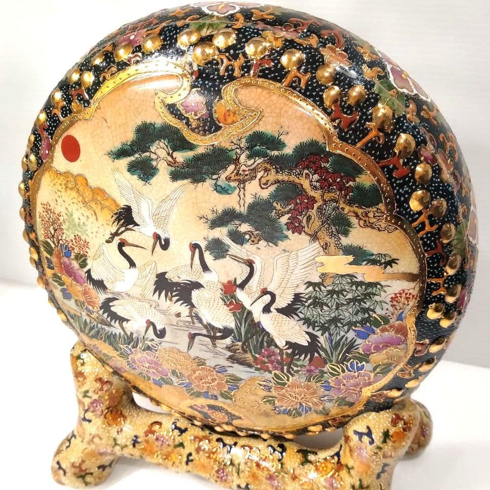 薩摩焼 金襴手 金彩 色絵 色錦 豪華絢爛 飾り 太鼓 古美術 和太鼓 置物