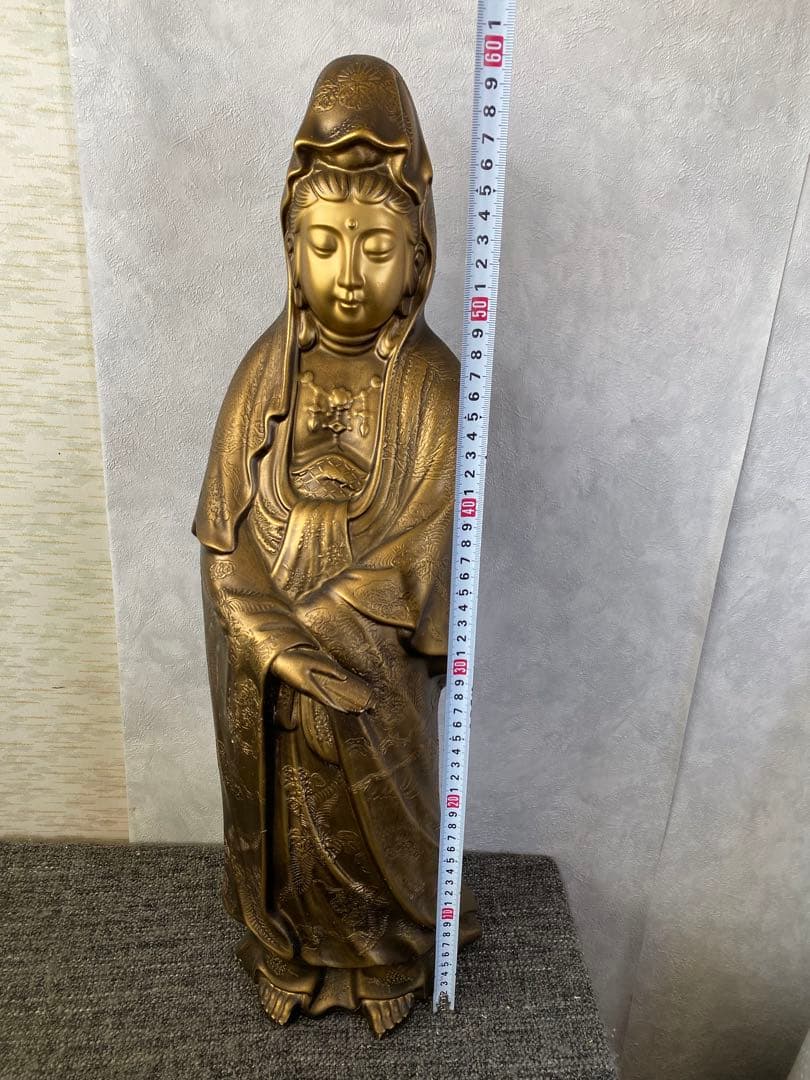 観音菩薩像　篤玉作　観音様　仏像　置物　骨董