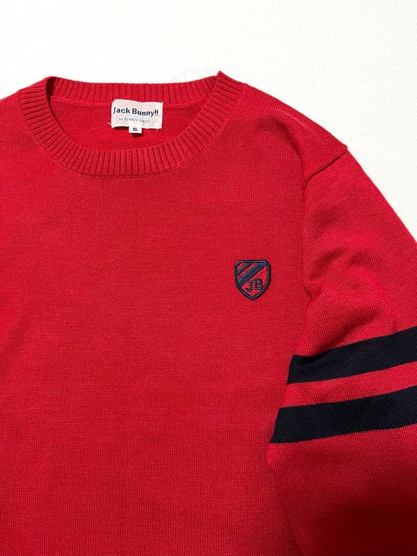 【美品】【JACK BUNNY!!】赤サイズ5＊メンズゴルフニットセーター