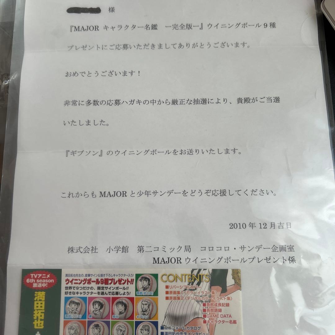 メジャー　イラスト入りサインボール