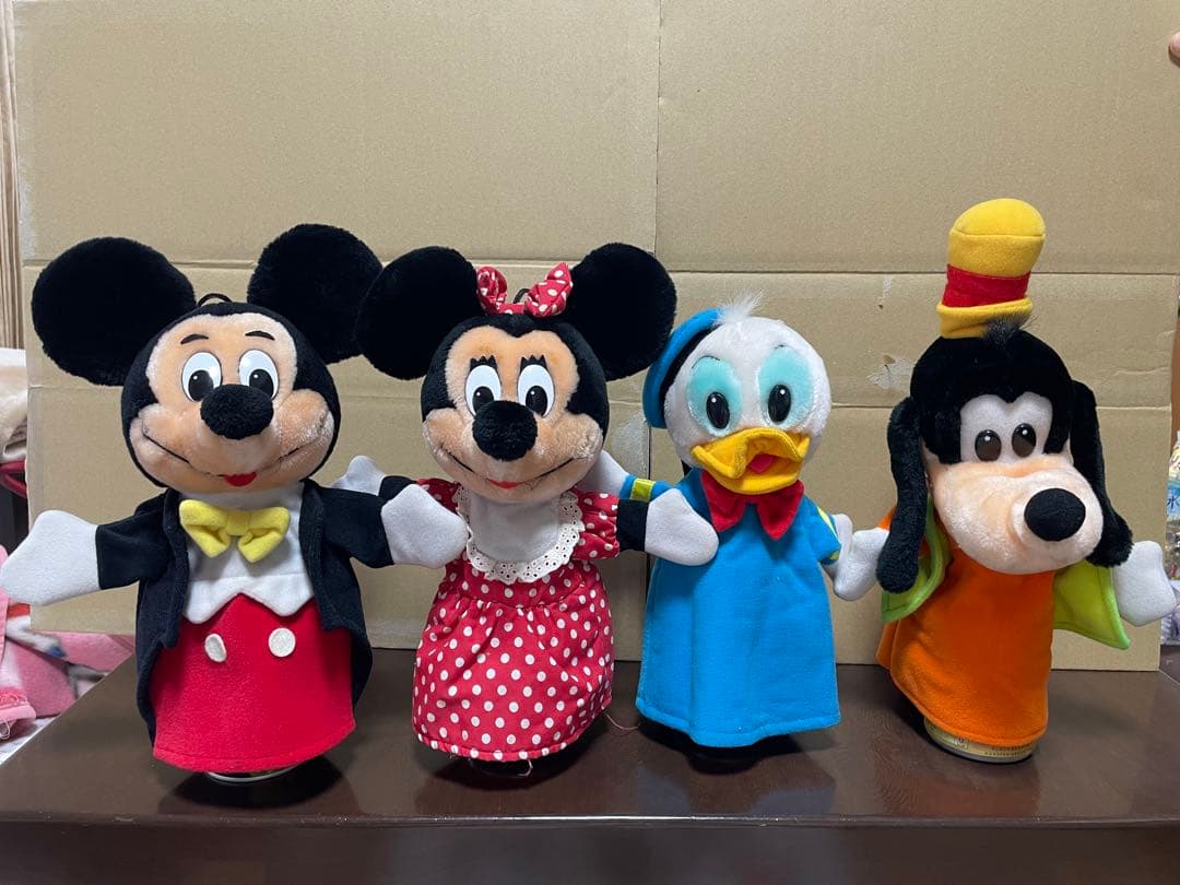 ミッキー ミニー ドナルド グーフィー ディズニー パペット4体レア希少 レトロ