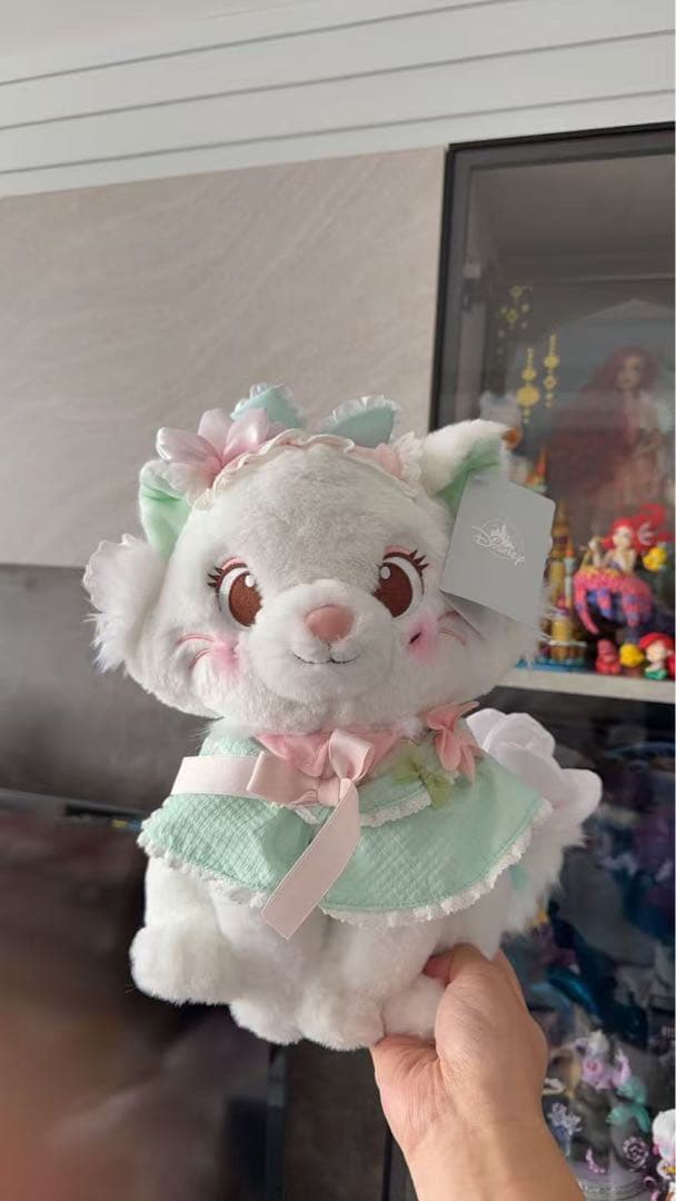 上海ディズニーストア　マリーぬいぐるみとぬいぐるみキーチェーン2点セット春花