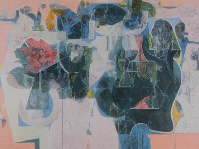 布袋孝雄、【静物風景・融点の調律】、希少な額装用画集画、新品高級額 額装付