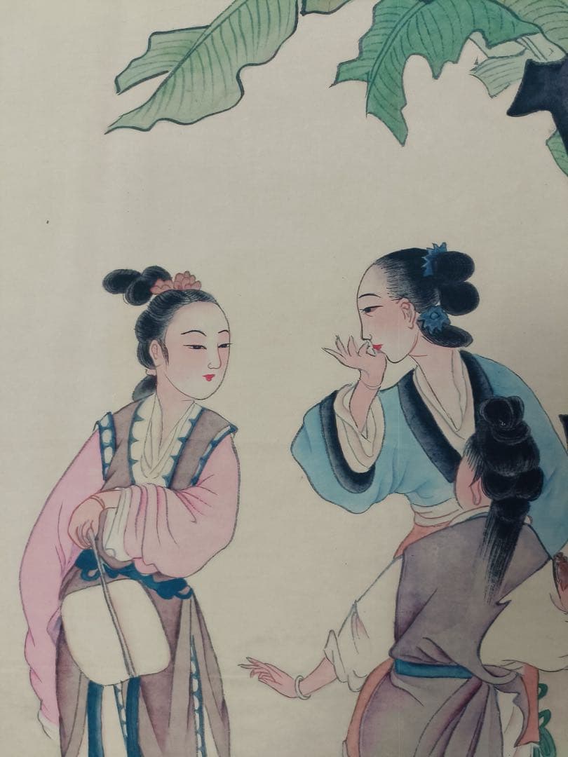 【唐寅】同乐图 中国画 掛け軸 水墨画 和室 玄関 茶室 壁掛け 美術品