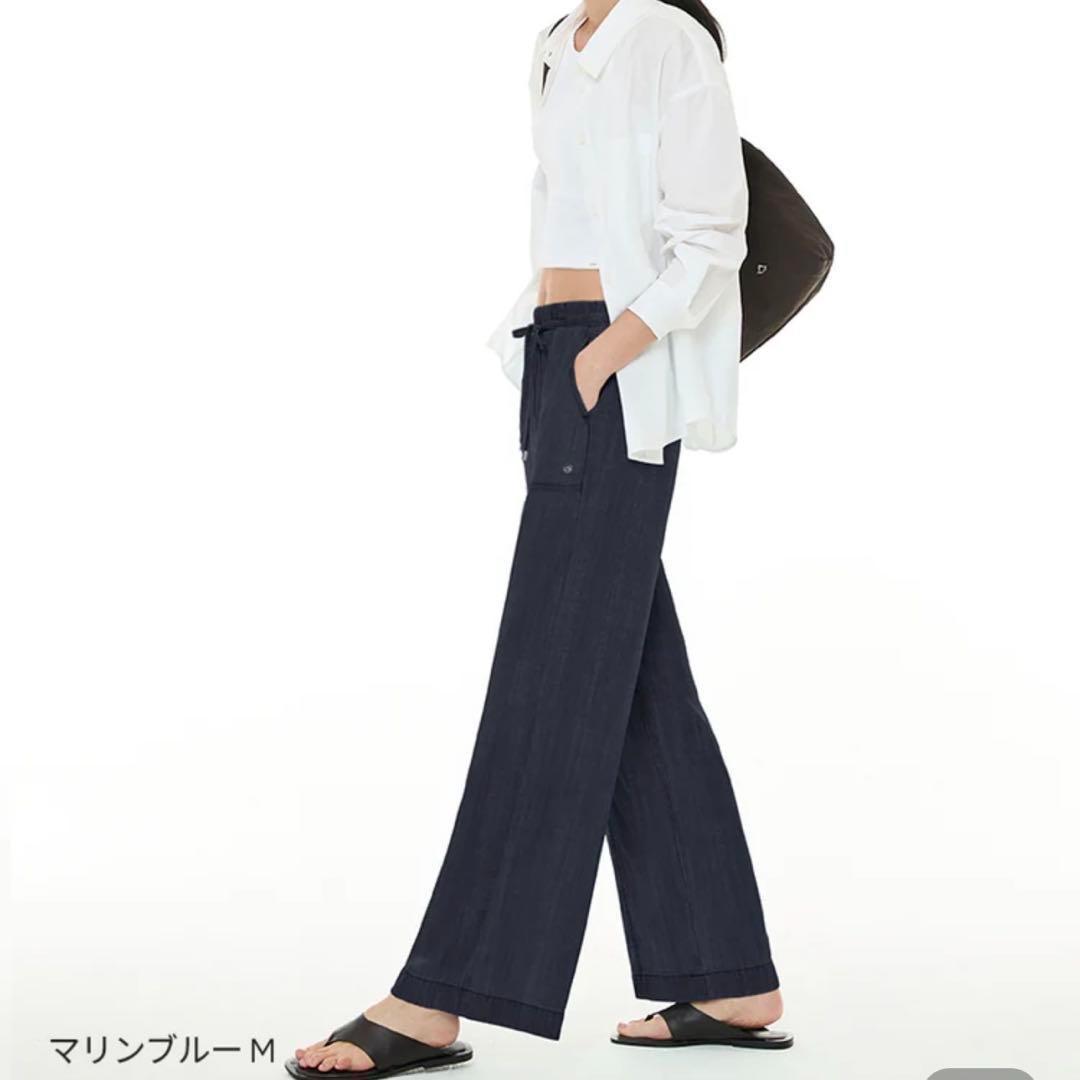アンダール　デニム ワイドパンツ andar ショート　S