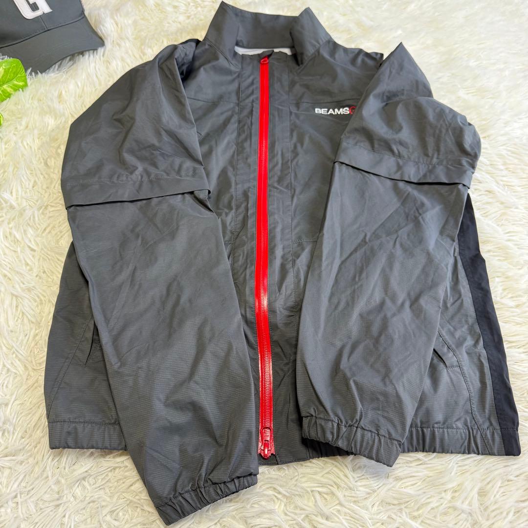 【ビームスゴルフ】極美品 レインウェア グレー 2way Mサイズ メンズ
