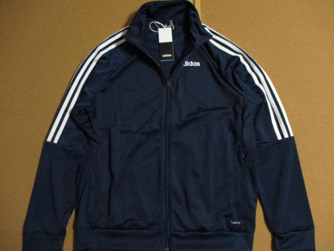 最後 M adidas 定番 ウォームアップ ジャージ 上下セットトラック 紺