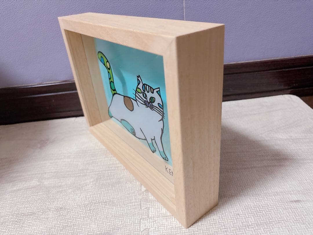 NEKOKEN シーグラスねこ レイヤーアートフレーム