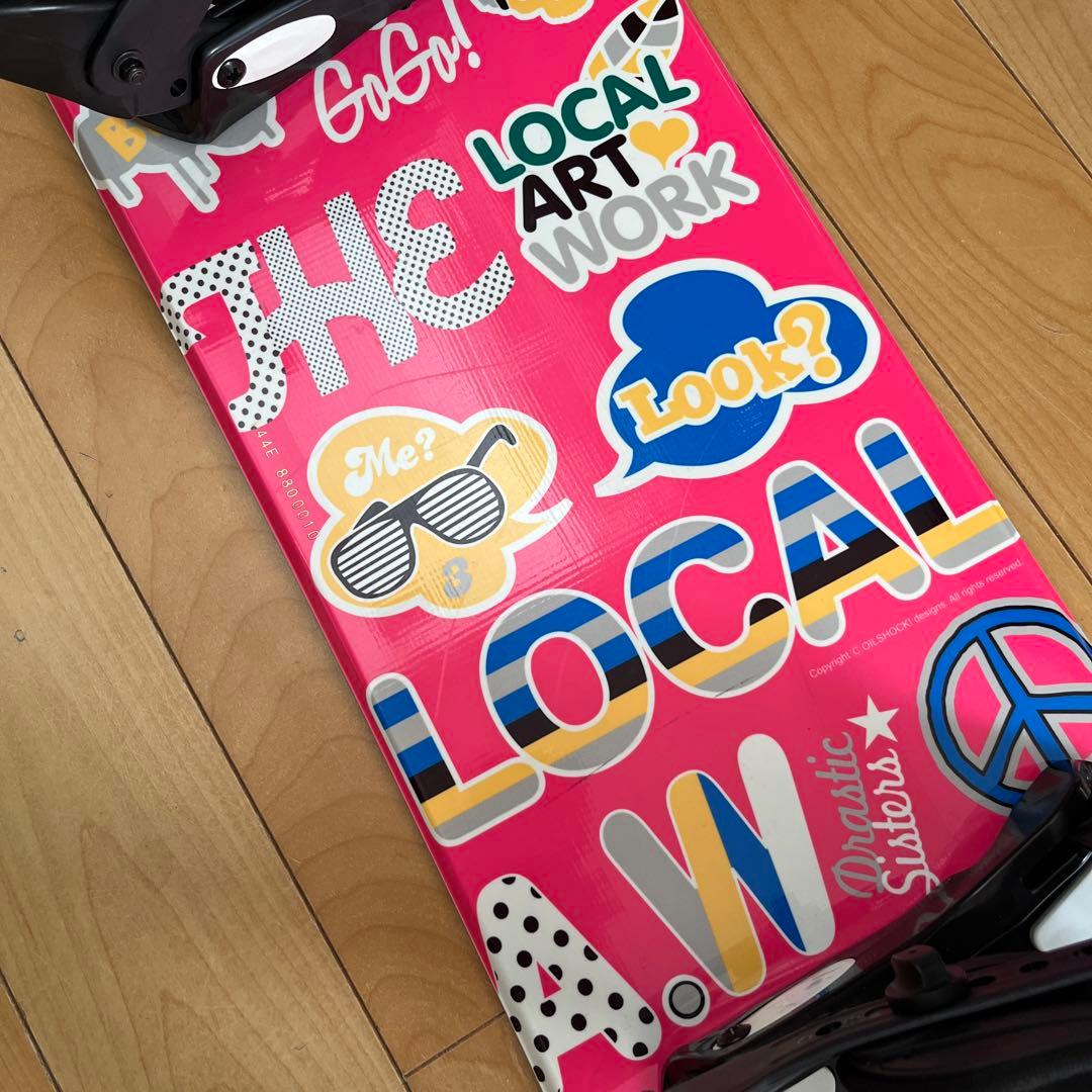 即滑走可‼️LOCAL ART WORK 144cm バインM カバー付　初心者向