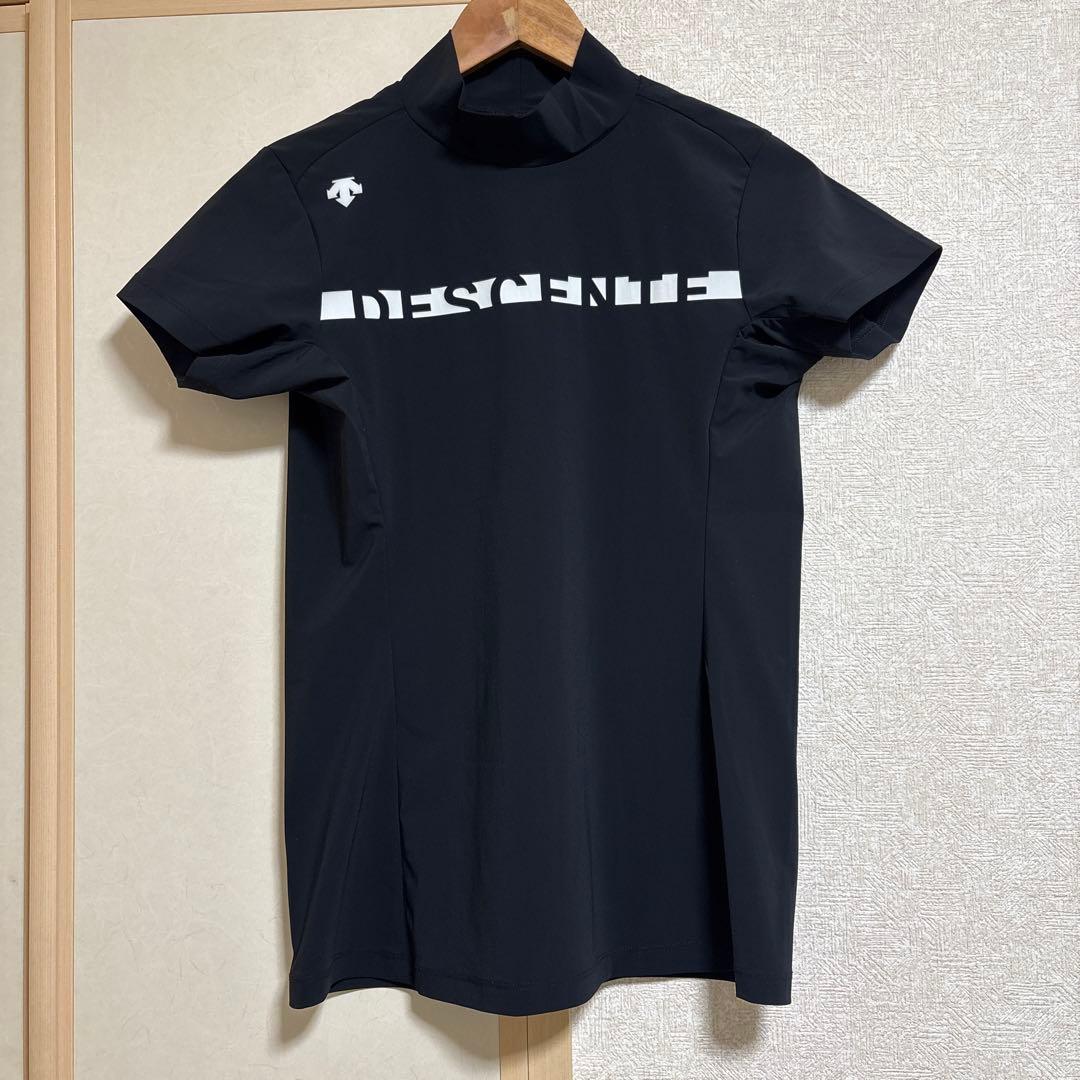 DESCENTE デサント　ゴルフ　モックネックシャツ　黒　スカート 白 L/L