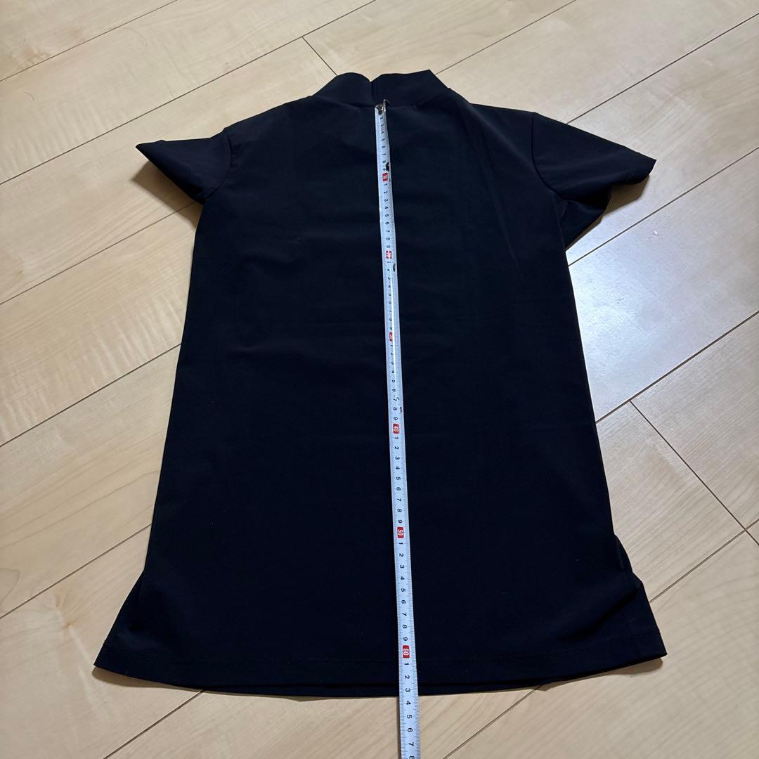 DESCENTE デサント　ゴルフ　モックネックシャツ　黒　スカート 白 L/L