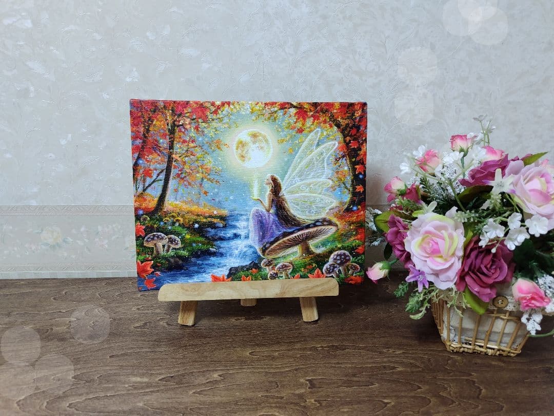 n*y様 【妖精の秋】アクリル画 F3 風景画 絵画