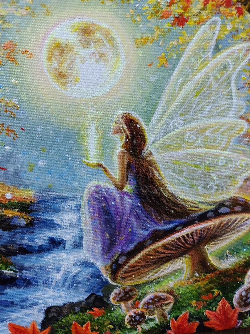 n*y様 【妖精の秋】アクリル画 F3 風景画 絵画