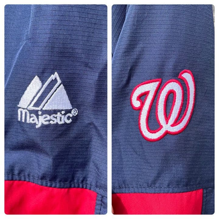 majestic × ワシントン ナショナルズ XL ハーフジッププルジャケット