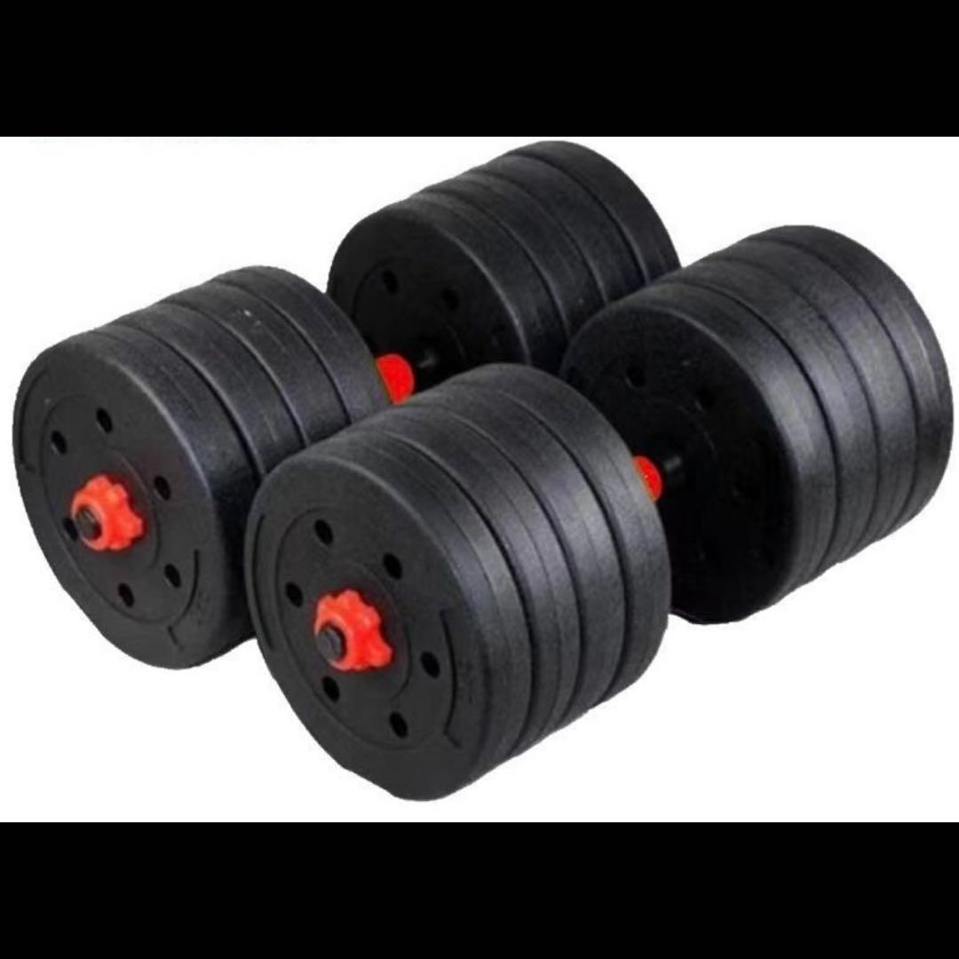 計50kg｜バーベルにもなるダンベル 可変式プレート／25kg×2個セット A6