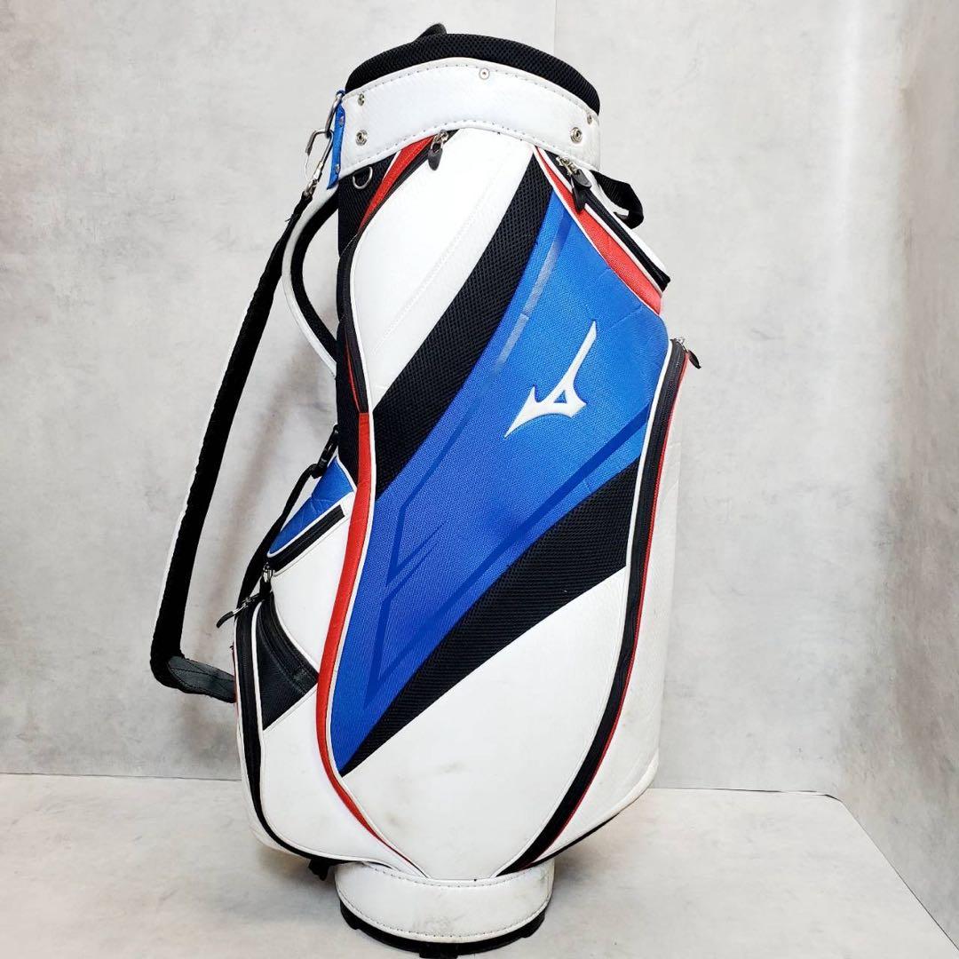 MIZUNO ミズノ キャディバッグ ホワイト×ブルー×レッド ゴルフバッグ