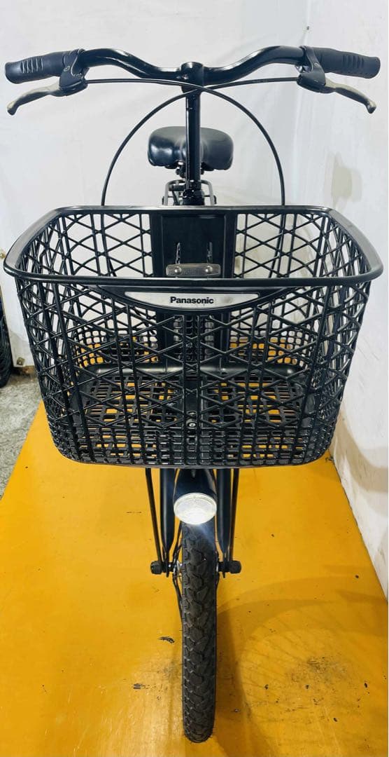 ブラック 電動アシスト自転車 前バスケット付き