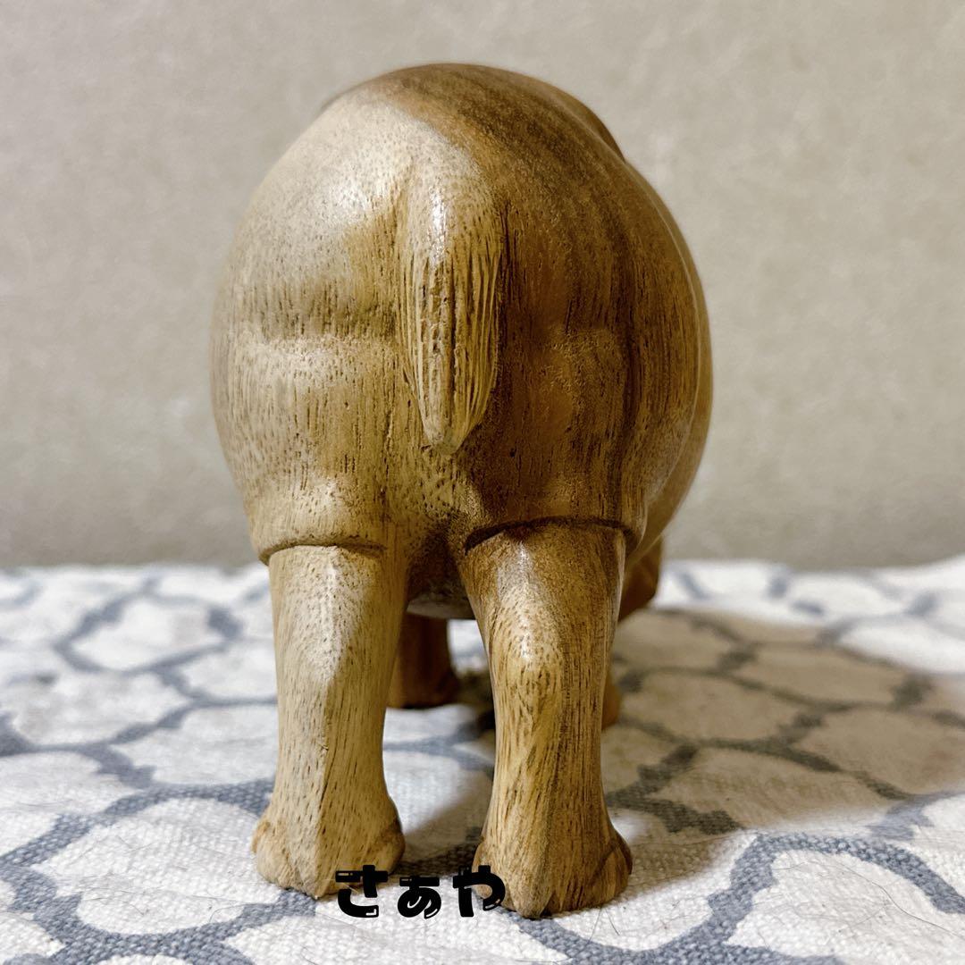 木彫動物⑅カバ(小)⑅インドネシア