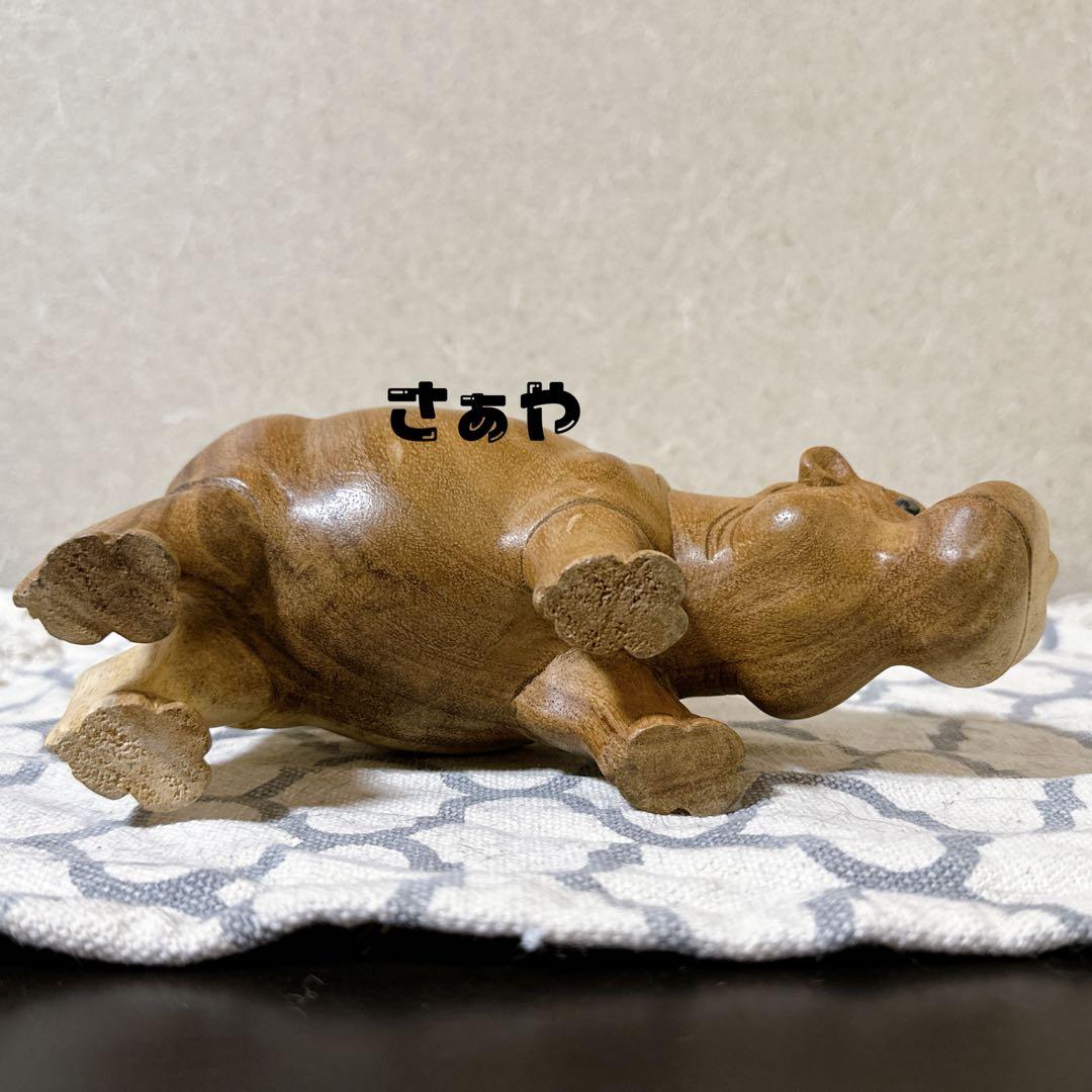 木彫動物⑅カバ(小)⑅インドネシア