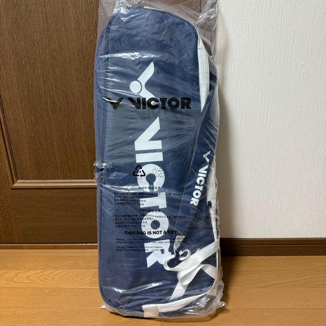 VICTOR バドミントンラケットバッグ 青・白