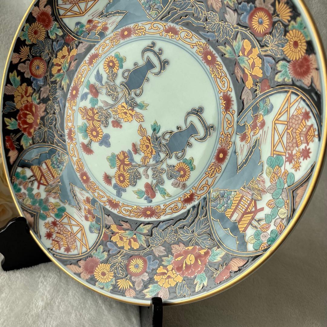 【希少品・保管】有田焼　哲山作　飾皿 大皿　有田銘窯