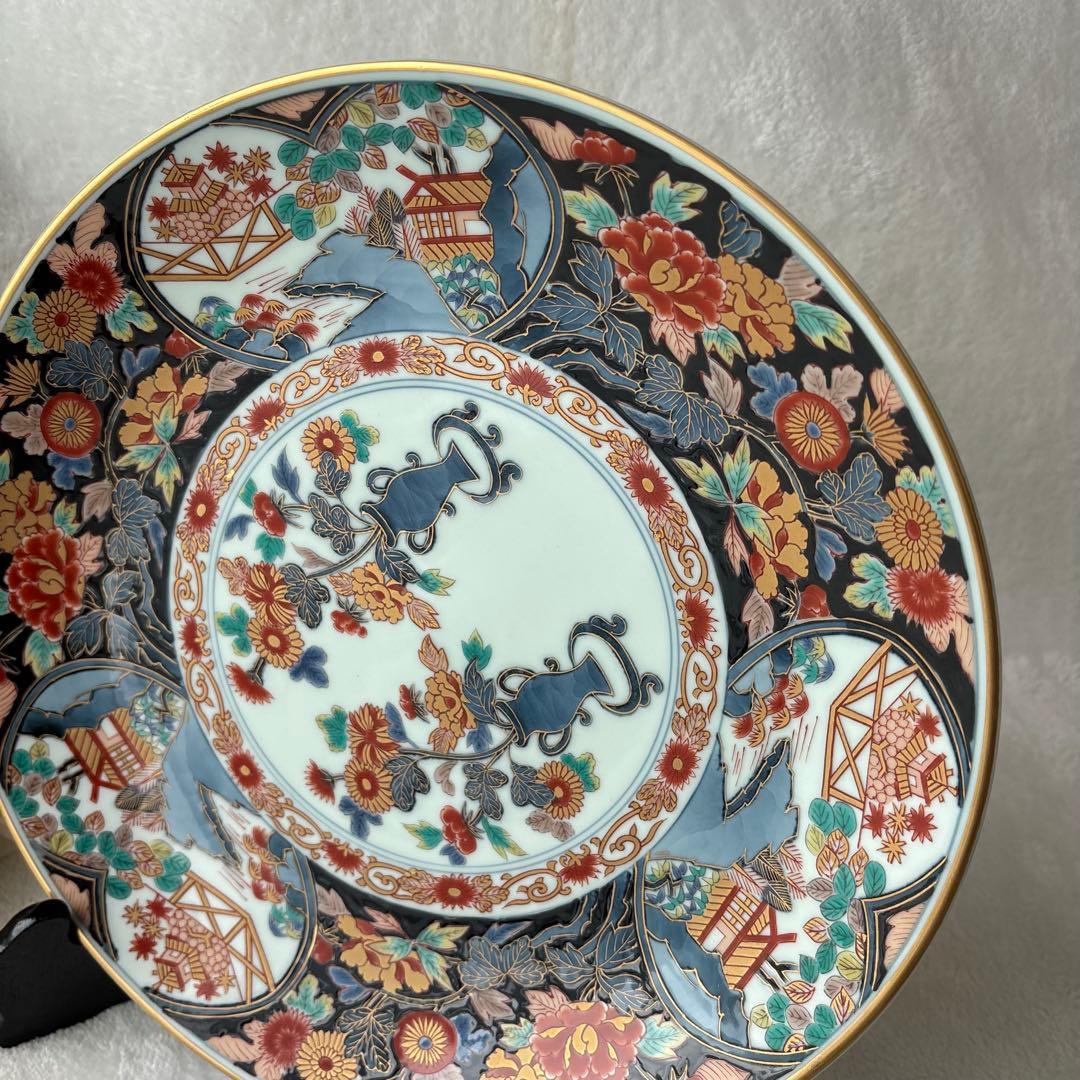 【希少品・保管】有田焼　哲山作　飾皿 大皿　有田銘窯