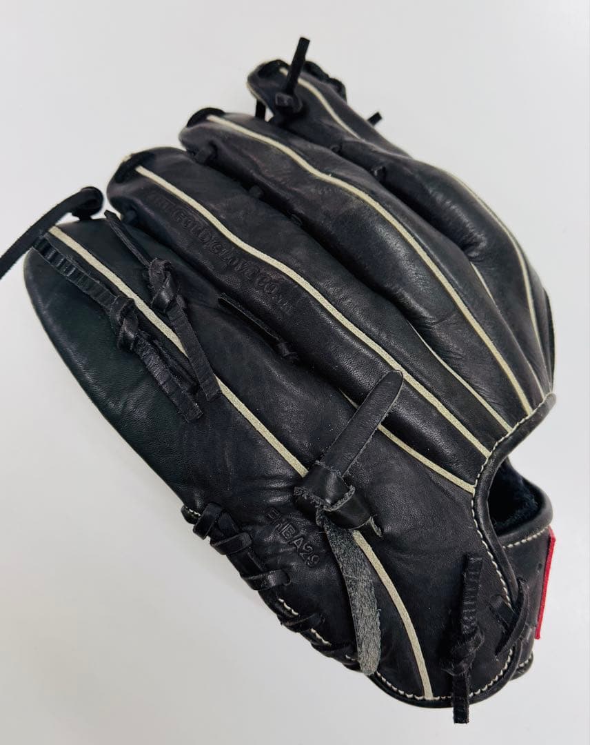 【美品】Rawlings 黒レザーグローブ　右投げ　外野用？